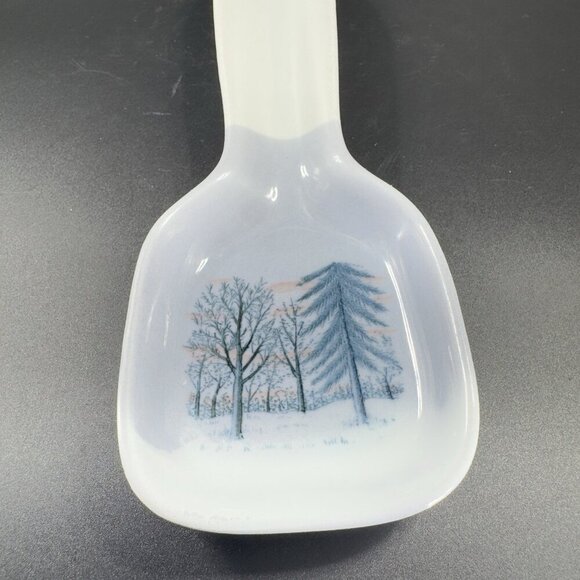 OTAGIRI Spoon Rest Ceramic Resting Plate Dish With Tree Scene Made In Japan VTG - Picture 10 of 13